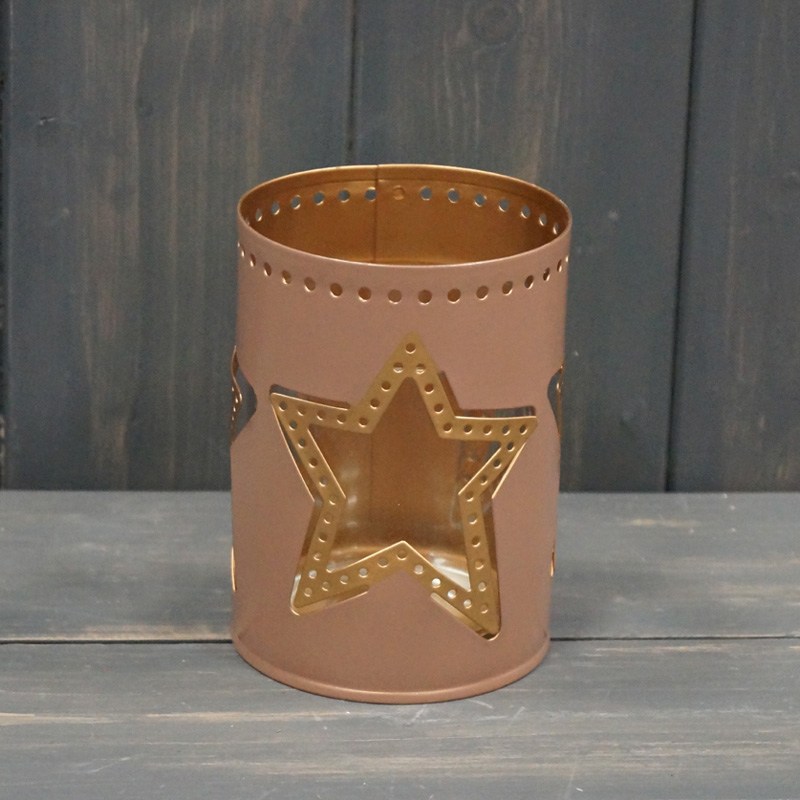 Pink Tealight Holder with Star Design detail page